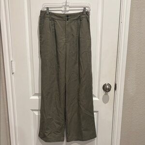 Madewell Olive Wide-Leg Pants